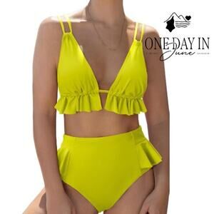 Sporlike Triangle Ruffle Bikini Swimsuit Size XL